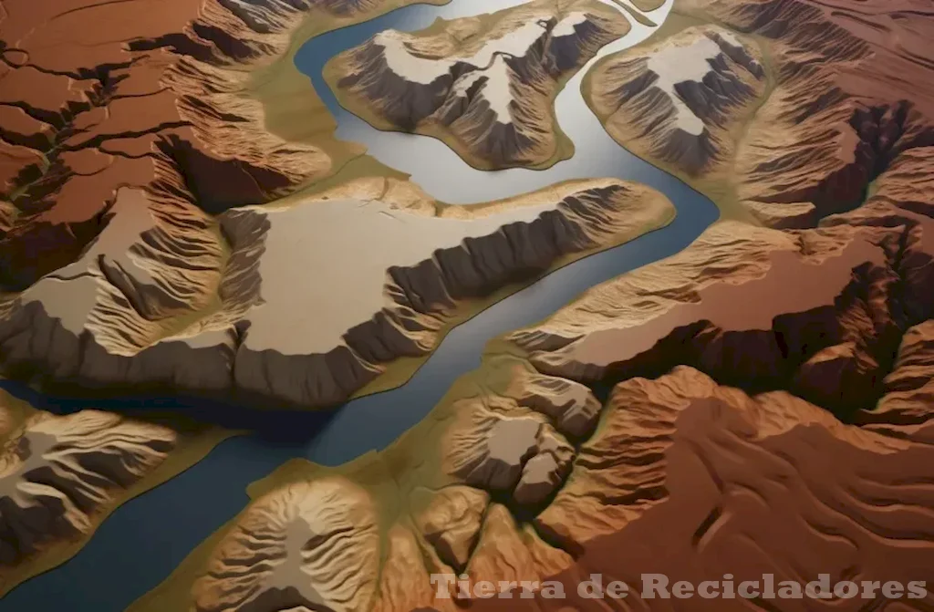 Relieve geográfico con montañas y valles